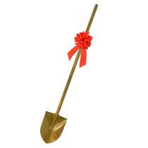 Foundation Stone Shovel Golden Shovel Golden Full Steel Shovel Tool Moving Earth Celebration Special Sealing Top Starts Big Gig Ritual Flower Ball