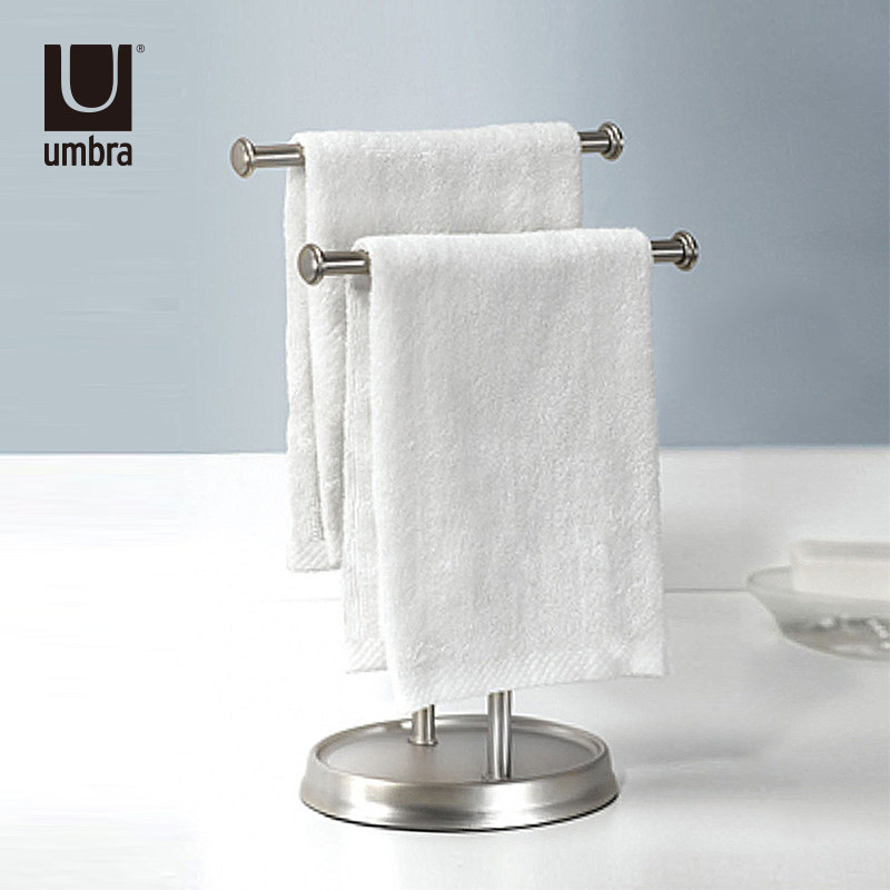 UMBRA Kitchen Towel Rag Rack Table Standing Iron Art Towel Hanging Free From Perforated Bathroom Wash Terrace Shelve