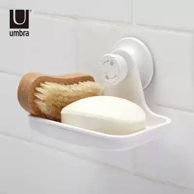 Fat soap box Suction cup Wall-mounted powder room shelf Bathroom creative incense box tray drain storage shelf Free punching