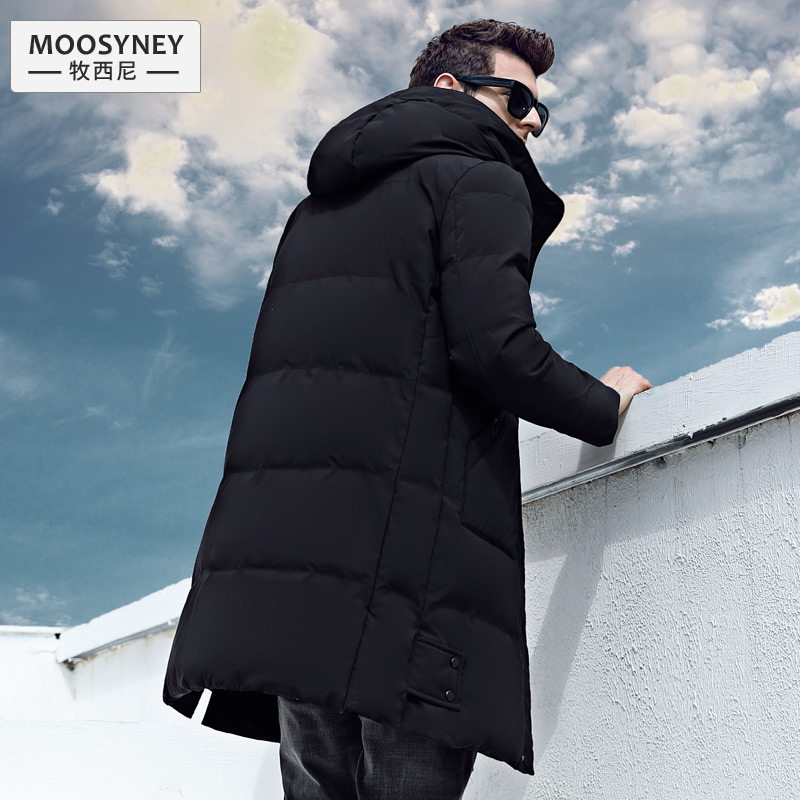 牧西尼 18年秋季新款 男式中长款连帽棉服外套 天猫优惠券折后￥128包邮（￥298-170）4色可选