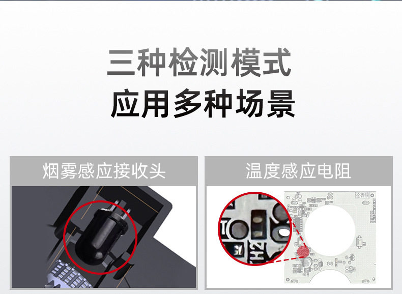 Противоугонная 独立式室内烟雾报警器 家用火灾烟温声光报警探测器商用消防烟感 OTHER
