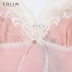 EBLIN thời trang màu hồng gợi cảm thoải mái phụ nữ dịch vụ nhà khai thác đồ ngủ ECFL649011 bộ thu đông nam nữ Pyjama