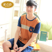 Teen đồ ngủ Mens Summer bông ngắn tay áo thể thao mùa hè bông Trang chủ Quần áo mùa hè Suit Summer Suit.