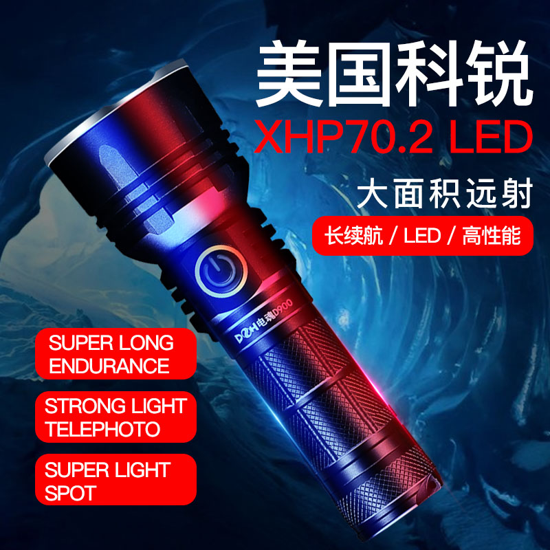 Electric Soul Super Bright Flashlight US Cree XHP70 2 LED Outdoor Waterproof Long-range Rechargeable 26650