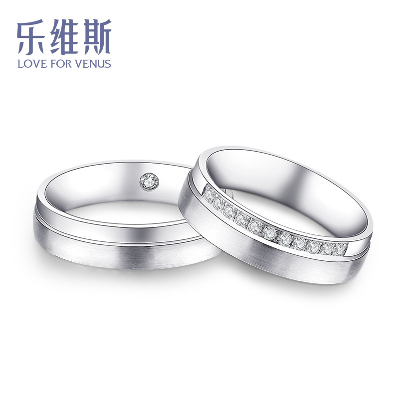Leves 2017 new platinum ring couple diamonds for ring 18K gold courting for marriage drill ring special cabinet 