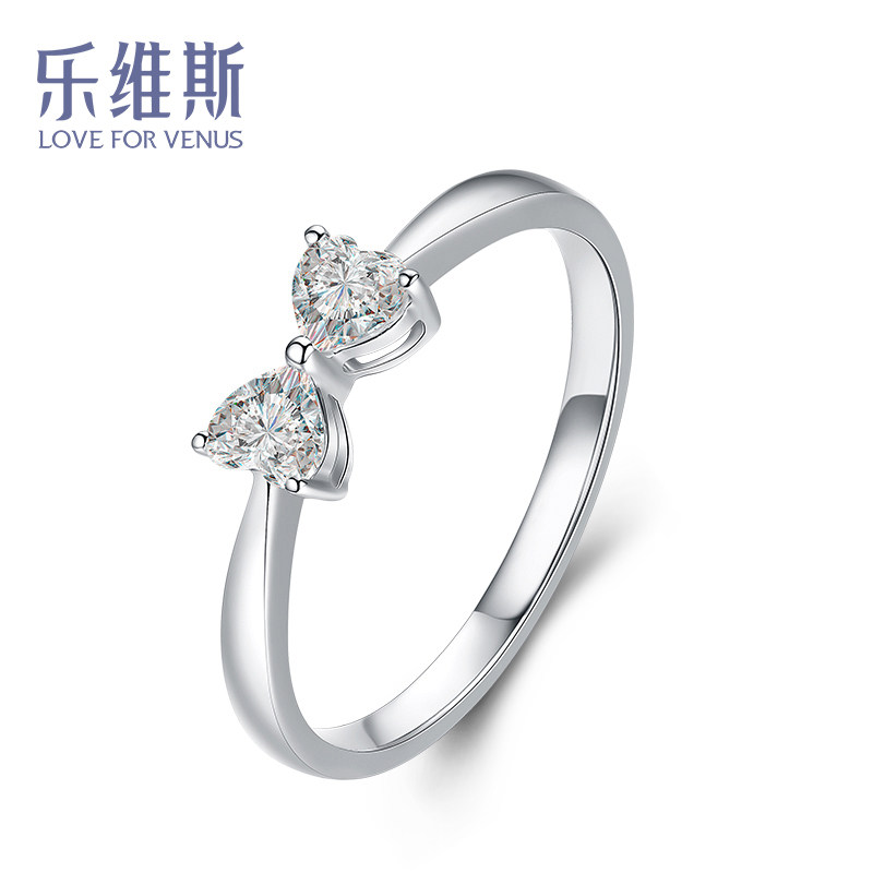 Lewis Jewels Custom Courting Diamond Ring Girl 30 Points White 18K Gold Ring Heart-shaped Diamond Wedding Ring