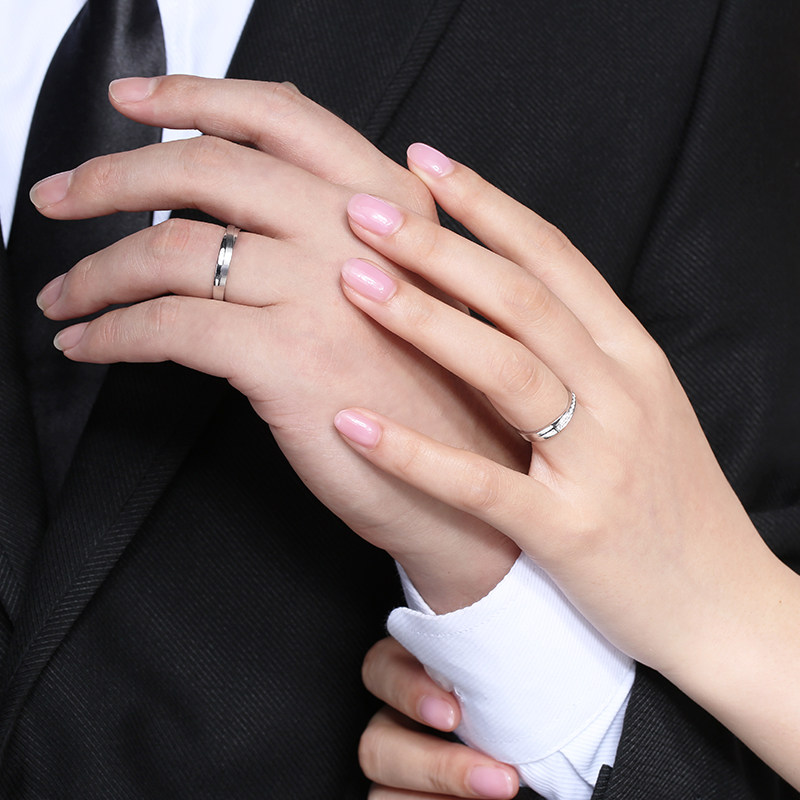 Loewis new diamond ring finger couple diamond diamond ring pair ring white gold 18K gold wedding proposal gift