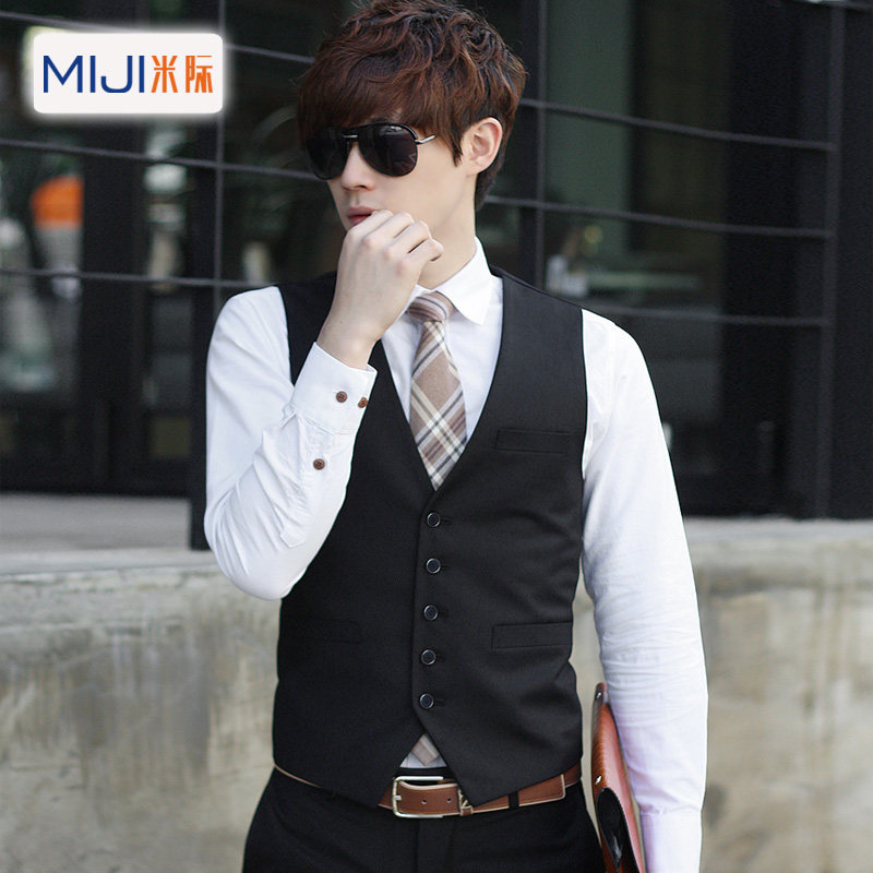 Inter-spring autumn style Han version Chaochio in suit vest men's men Inlensey Vest Casual Professional waistcoat