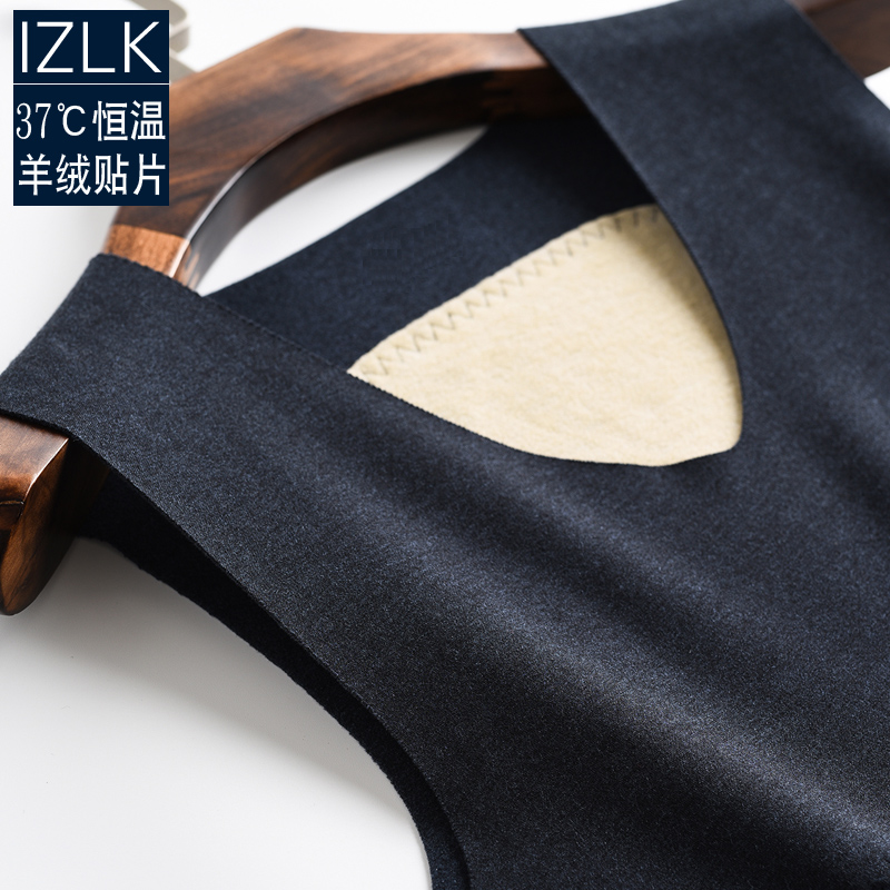 Winter men's incognito warm vest thickened velvet V-neck waistcoat Tight slim-fit cotton large size underwear