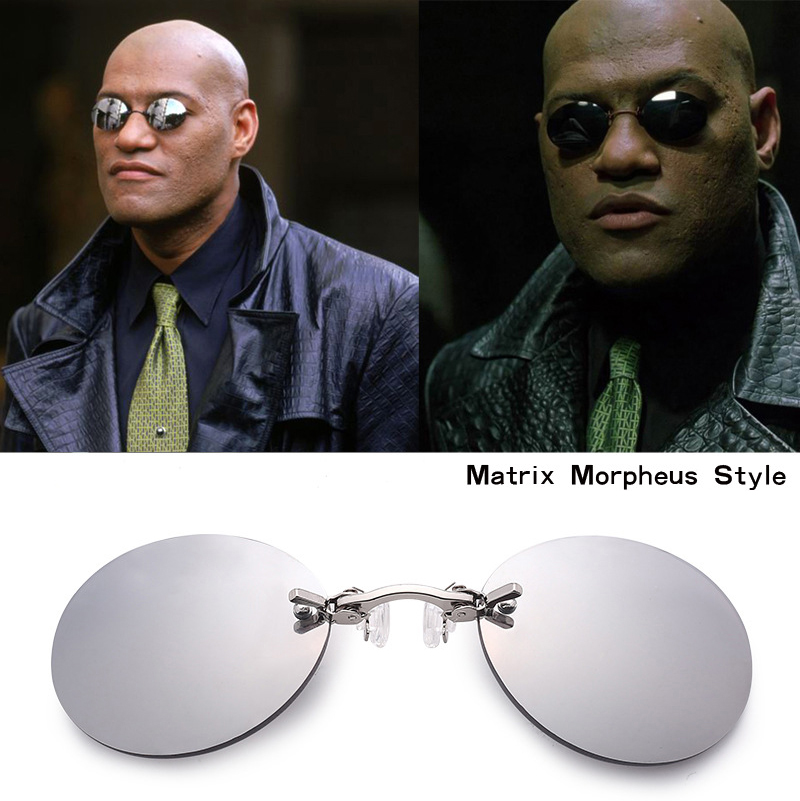 New pince-nez sunglasses Matrix Murphys clip-on sunglasses metal small round frame mini glasses for men and women