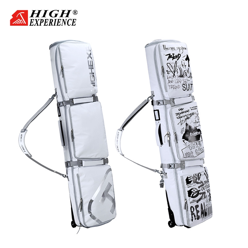 Single Board Ski Bag Snowboard Bag with wheel double shoulder Shoulder Bag Equipped Snowshoe Snow Furniture Pull-Lever Case Containing bag Large Capacity