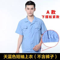 Синий топ с короткими рукавами типа A [эластичный низ]