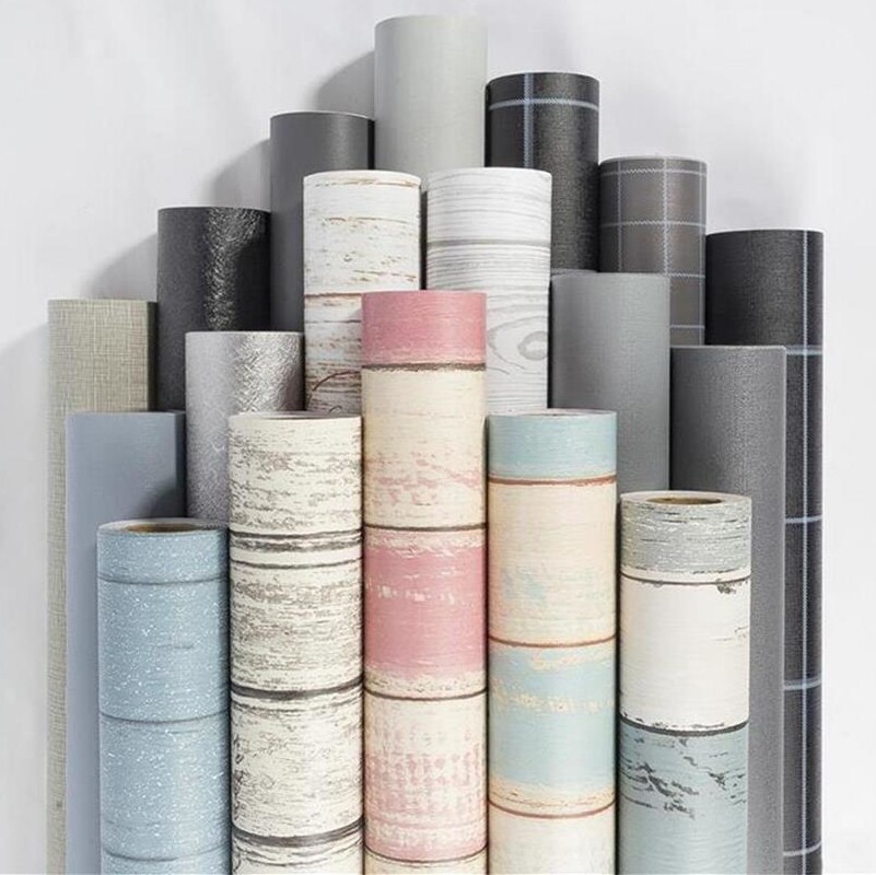 Retro-series wallpaper self-adhesive home PVC self-adhesive waterproof moisture-proof imitation wood grain bedroom wallpaper student dorm room