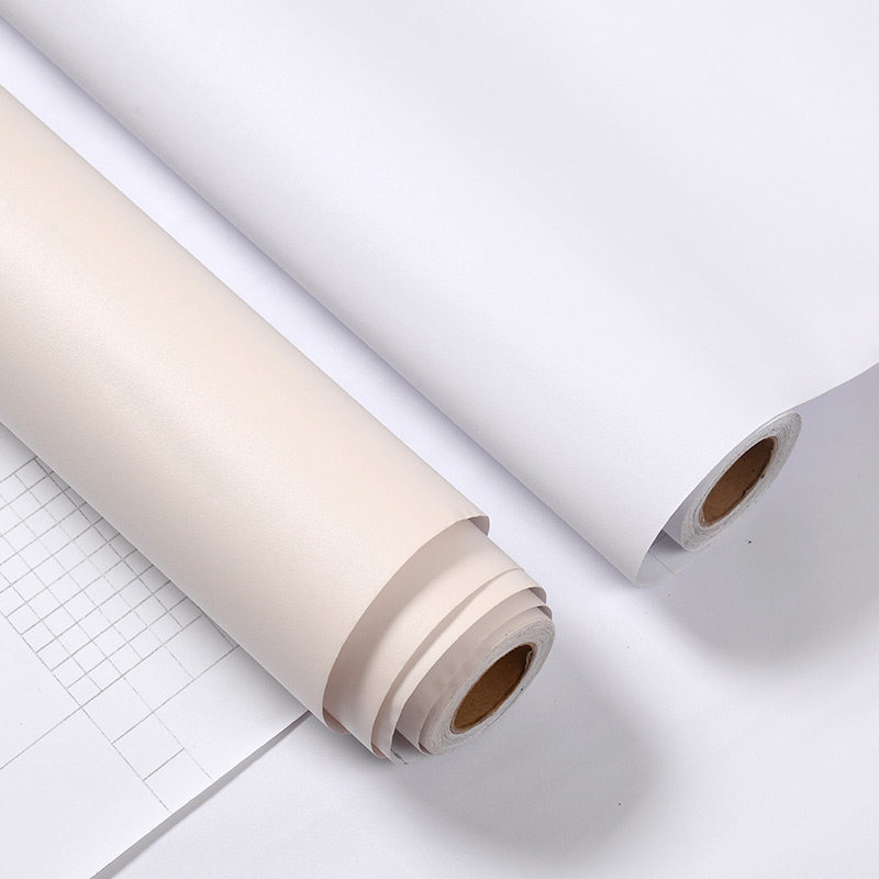 Wallpaper Self-Glued Bedroom Cozy 50 m Waterproof Wallpaper PVC Background Wall Dorm Self-Stick Pure White Wall Sticker Sticker