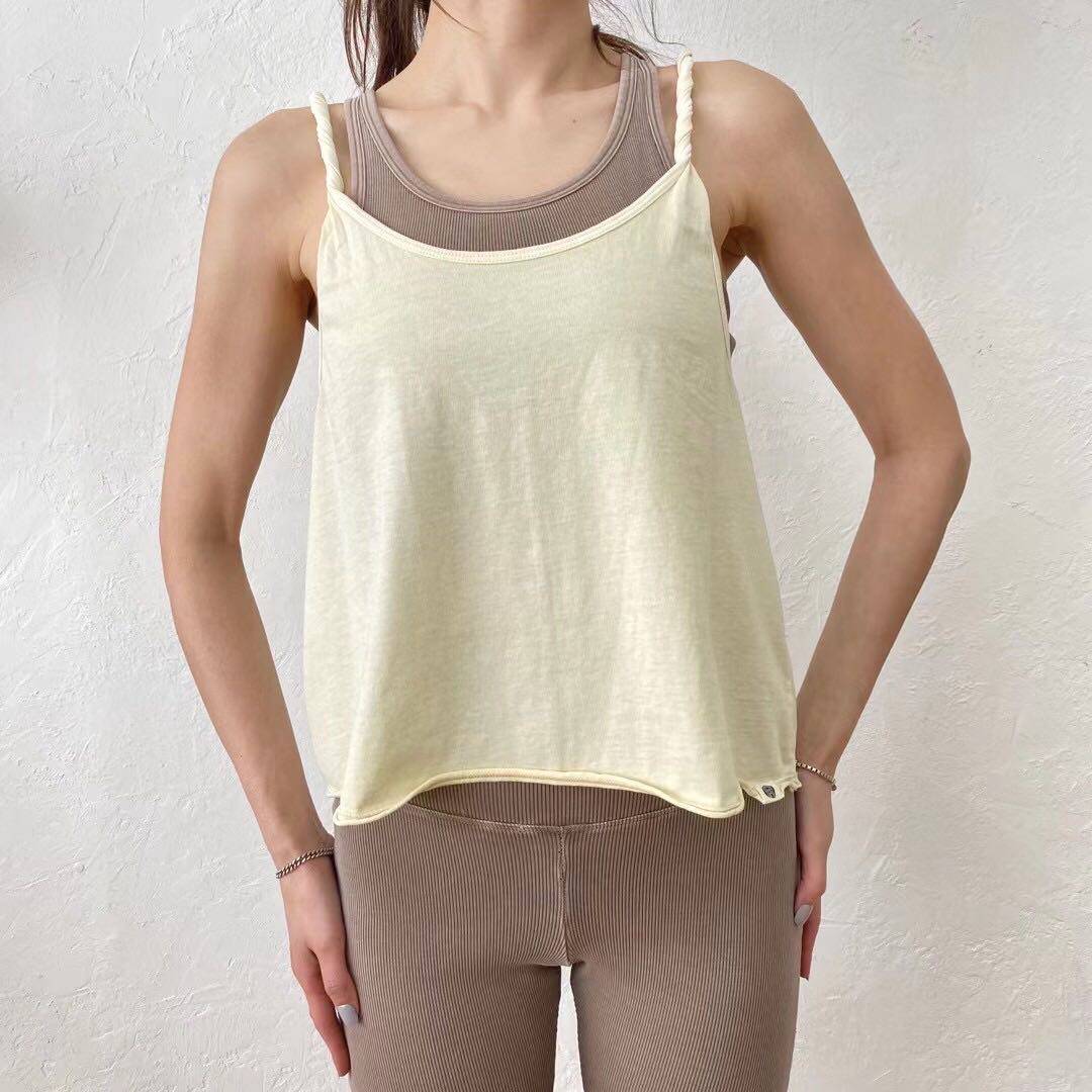 Korean routine yoga vest blouse female characteristics shoulder strap fitness sports loose sling top dance rhyme