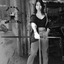 Blacksmith half-shaft steel forging heavy-duty swordsmanship martial arts practice integrated long sword-shaped mace Town House Collection unopened blade weapons