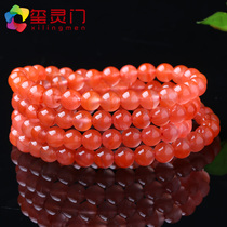 Xi Lingmen Cherry Red Agate Bracelet Multi Circle 108 Buddha Beads Handstring Men and Women Ethnic Style