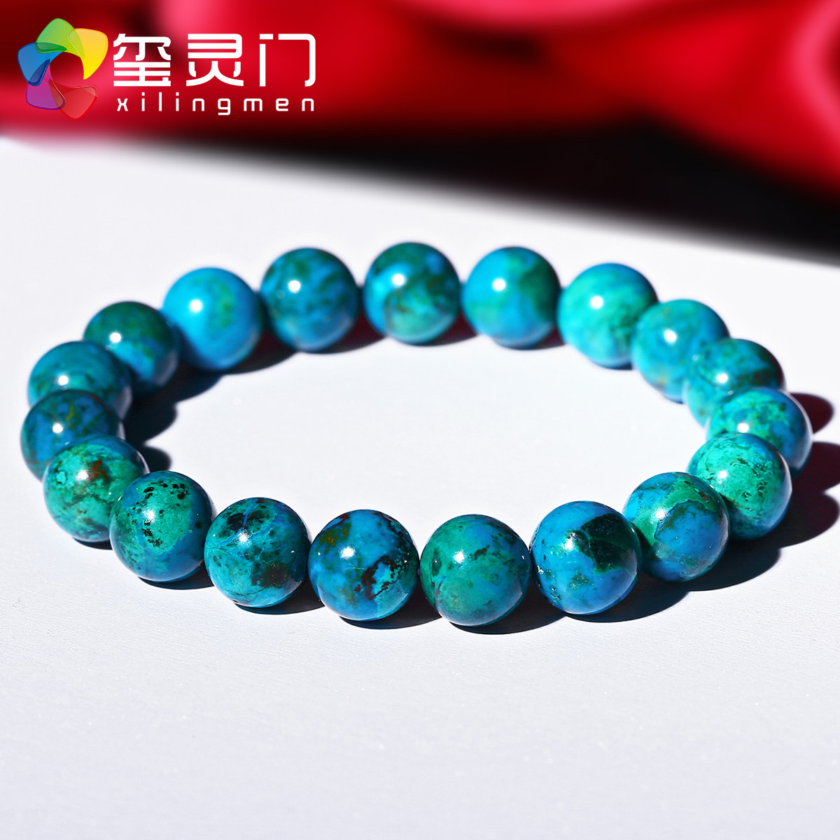 Xi Lingmen Phoenix stone bracelet men and women vision blue green crystal bracelet silicon malachite national wind couple hand ornaments