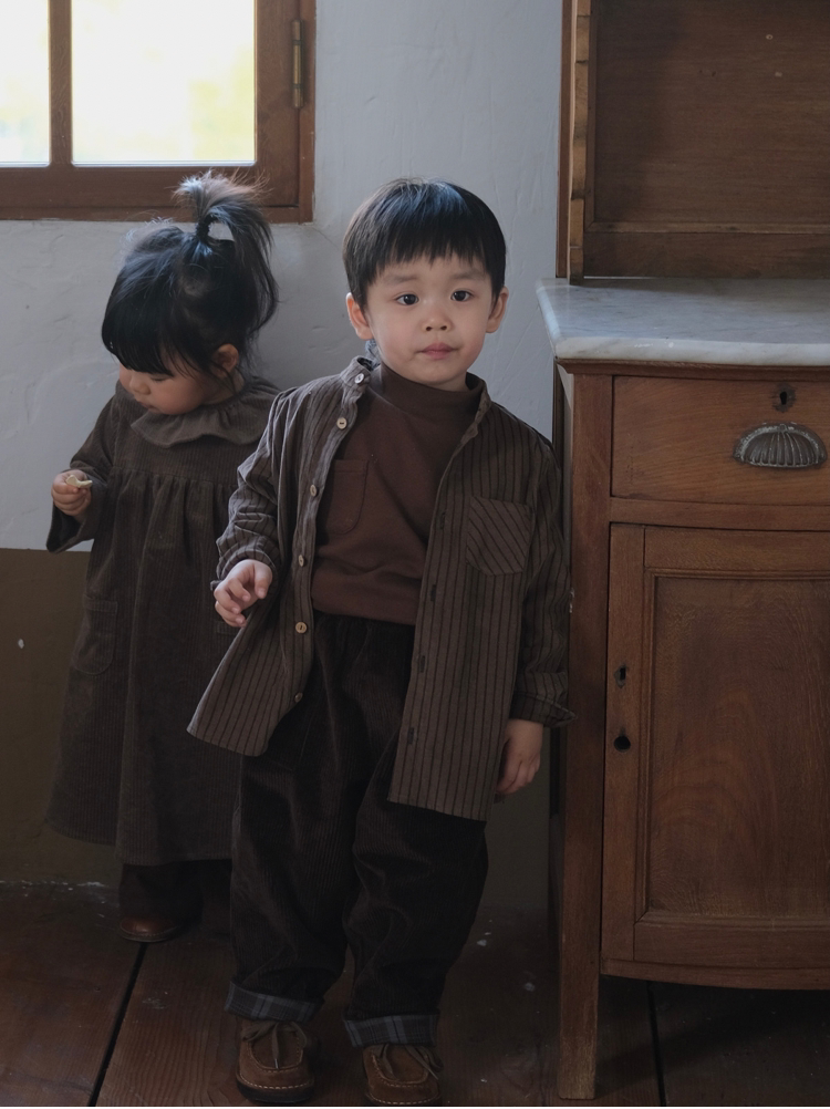 unreal 21aw striped light core suede shirt