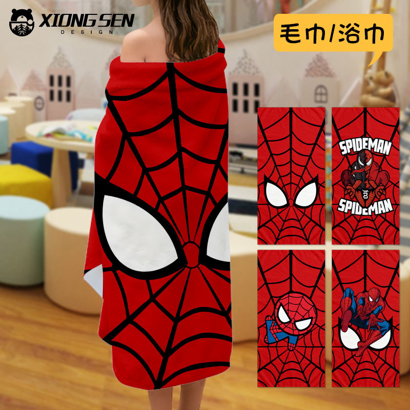 Spider-Man Cartoon Quick-Drying Bath Towel for Men, Women, Children, and Adults, Absorbent Bath Towel