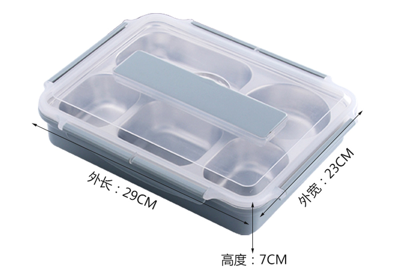 304 hộp thép không gỉ cách nhiệt cho người lớn thức ăn nhanh tấm năm hộp ăn trưa hộp ăn trưa hộp căng tin cách nhiệt - Hộp cơm điện sưởi ấm hộp cơm elmich