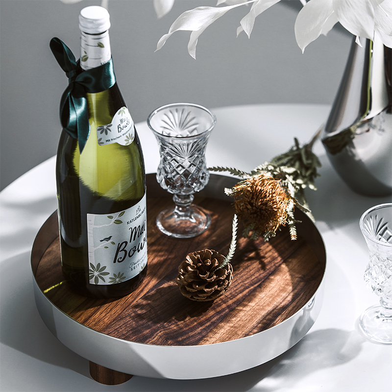 KisKim Nordic light luxury wine red wine glass tray home living room storage creative metal ornaments storage tray