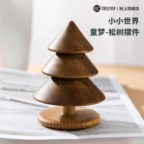 Nordic home living room pine ornaments wooden creative desktop decorations birthday gifts bedroom decoration small ornaments