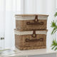 Liu Ruixuan Storage Basket, Rattan Woven, Large Covered Portable Storage Box for Toys and Snacks, Wicker Picnic Basket