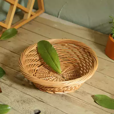 Liu Ruixuan Willow rattan coffee table table fruit plate candy basket remote control basket steamed bread basket fruit basket dry grain basket