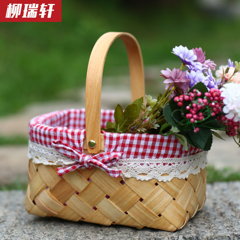 Liu Ruixuan pumpkin basket flowerpot basket bread basket fresh flower basket children's toy basket net red props basket flower basket