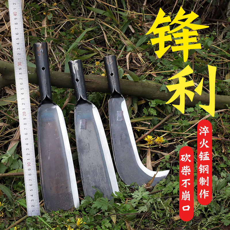 Deng jia knife farmer with manganese steel wood knife machete hand forging outdoor chopping wood knife old-fashioned tree machete cutting bamboo knife sickle