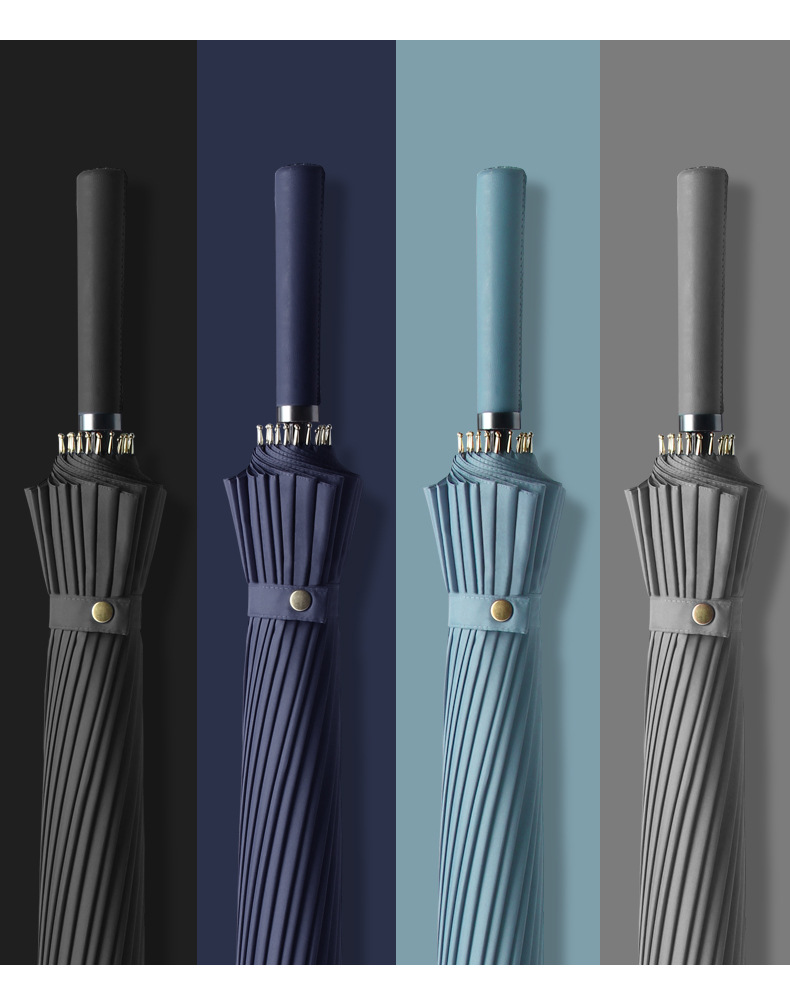 adima24 bone golf straight handle umbrella large double three-person reinforced thickened s super storm-resistant umbrella