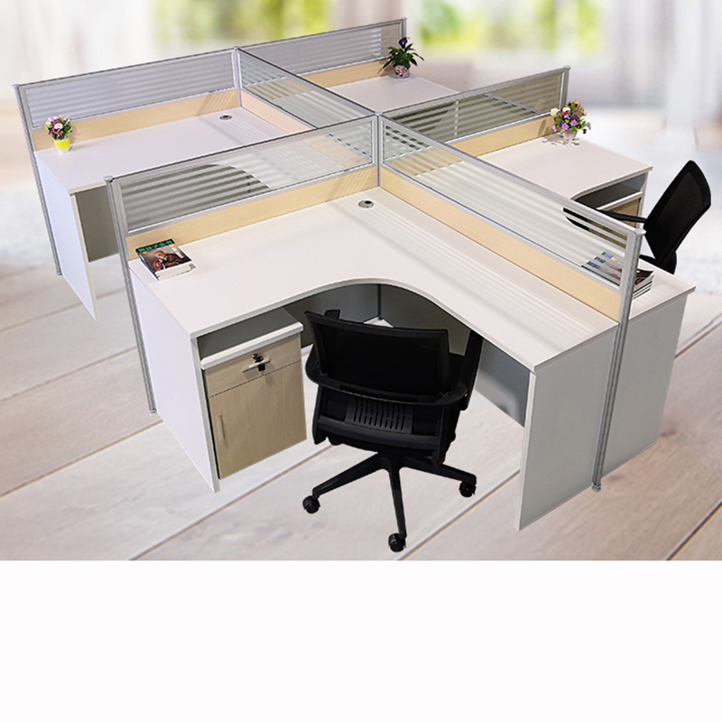 Office Furniture Brief Modern Desk Custom Screen Partition Screens Staff Computer Table And Chairs L Type Station Table