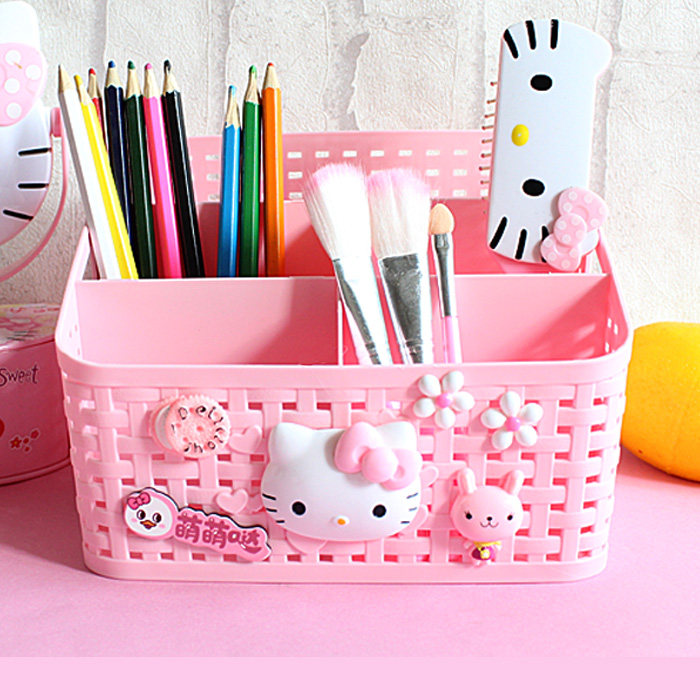 Pen Holder Storage Box Creative Fashion Cute Girl Pen Holder Stationery Storage Desktop Storage Box Cosmetic Storage Basket - Taobao