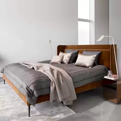 2021 New light luxury bed Nordic fabric simple modern nanotechnology cloth bed 1 8 meters ins Net red silk velvet bed