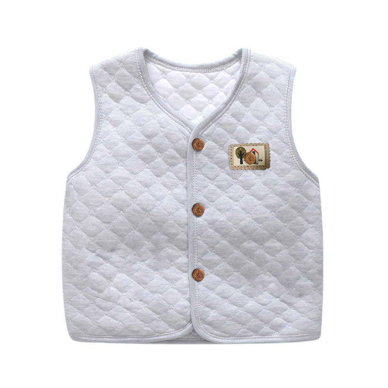 Mùa xuân và mùa thu nam giới và phụ nữ bé vest bé vest cotton trẻ em vest ấm vest vai màu cotton mùa xuân và mùa hè phần mỏng