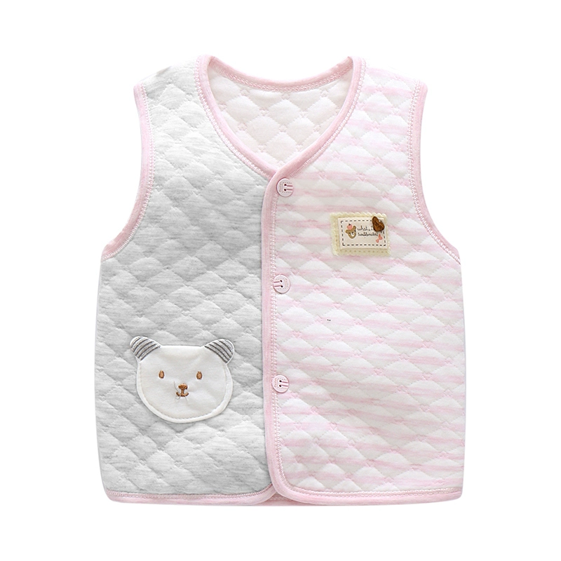 Mùa xuân và mùa thu nam giới và phụ nữ bé vest bé vest cotton trẻ em vest ấm vest vai màu cotton mùa xuân và mùa hè phần mỏng