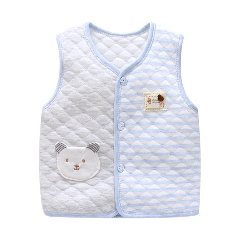 Mùa xuân và mùa thu nam giới và phụ nữ bé vest bé vest cotton trẻ em vest ấm vest vai màu cotton mùa xuân và mùa hè phần mỏng