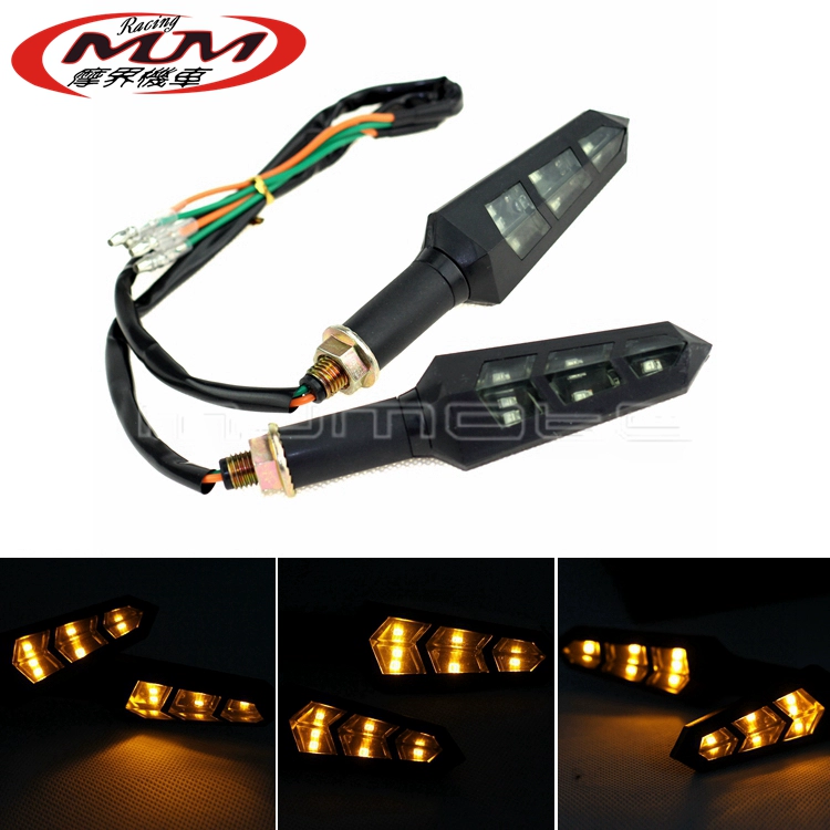 Nói chung xe thể thao đường phố xe địa hình xe máy sửa đổi phụ kiện đèn LED xi nhan đèn xi nhan đèn báo tín hiệu 12v - Phụ tùng xe máy