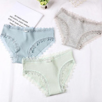 Breathable Briefs Women Comfort Lace Low Waisted Fire Hot sexy teenage cotton fabric Waist Triangle Pants head