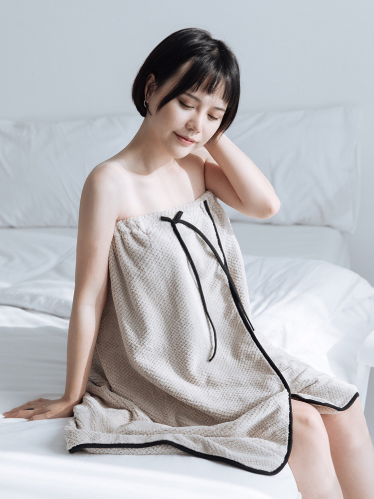 Japanese GP bath skirt pineapple grid bath towel women can wear and wrap towel household non-pure cotton absorbs water quickly does not shed hair