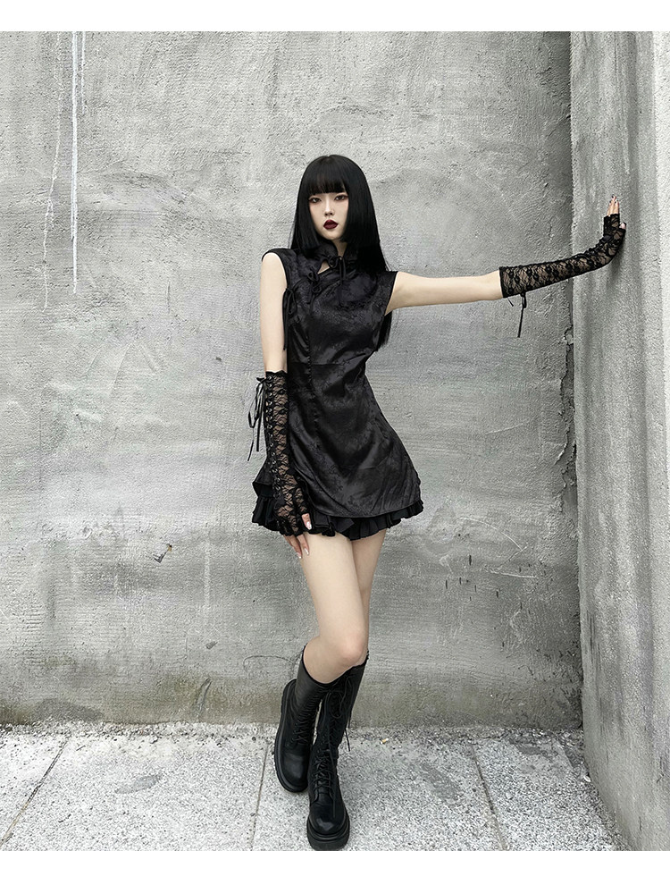 Перчатки 幽灵少女法式黑色蕾丝手套lolita罗莉塔甜酷辣妹风穿搭亚文化配饰 Ladyghost
