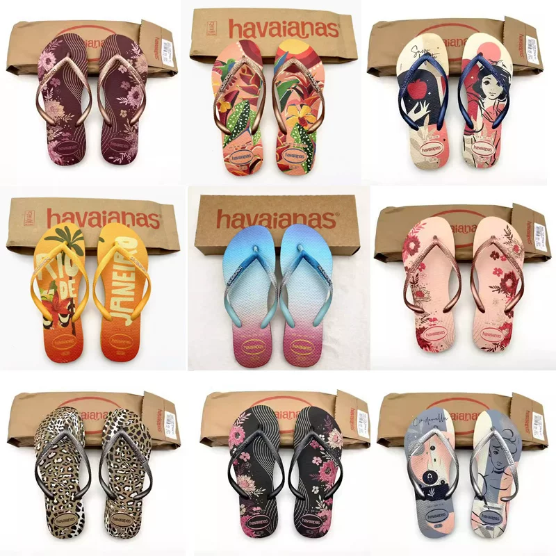 [2024 бразилия оригинал havaianas SLIM женские принт шлепанцы противоскользящие пляж прогулочные]