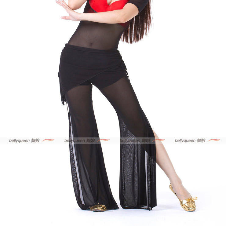 Belly dance pants under the net gauze pants Indian dance pants Oriental dance practice wear pants waist skirt pants flared pants