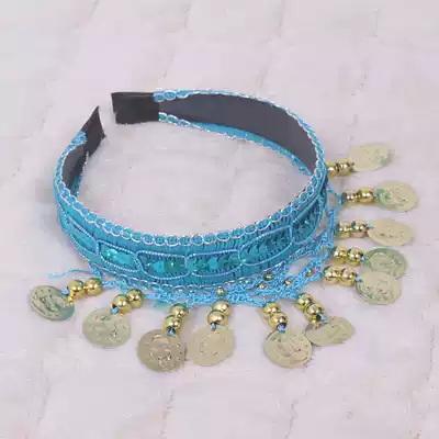 Belly dance accessories Headdress comb insertion comb Indian dance headdress Hanging coin forehead jewelry Adult children's headdress