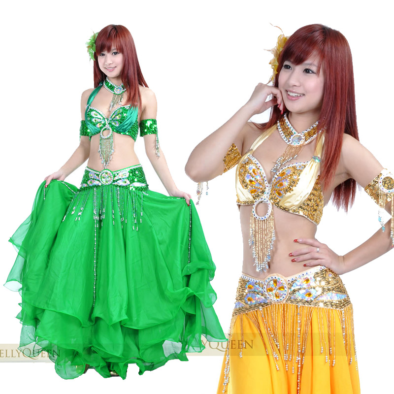 Belly dance Dance Out Suit Women Dress Adults Indian Dance Dress Bra Waist Seal Long Dress 823