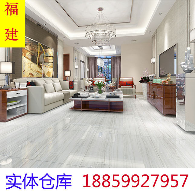 Tengbo ceramic tile living room floor tile 800 King Kong marble wood grain brick full cast glaze non-slip Fujian warehouse
