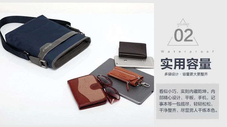 Túi đeo chéo nam túi xách nam Messenger Túi nam túi nylon không thấm nước túi vải dọc ba lô thủy triều