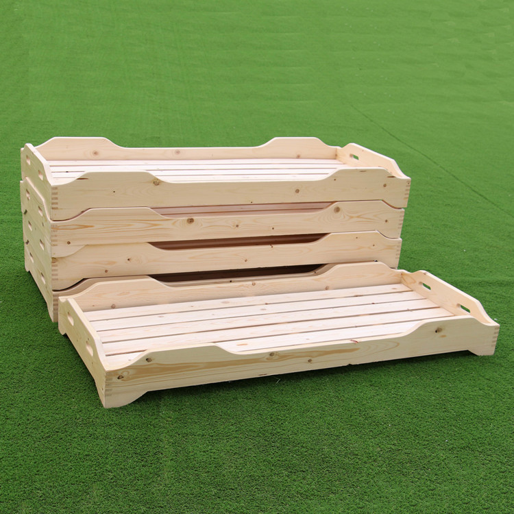 Kindergarten bed special bed nap bed trusteeship thick solid wood bed children's small bed single bed sylvestris pine bed stacked bed