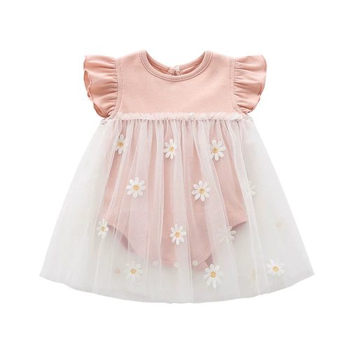 Брендовая летняя одежда для девочек, боди, юбка, платье для раннего возраста, в корейском стиле, в западном стиле